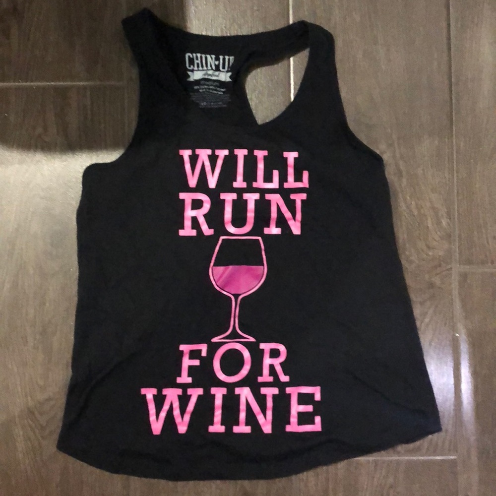 Graphic run for wine workout tank (racerback)